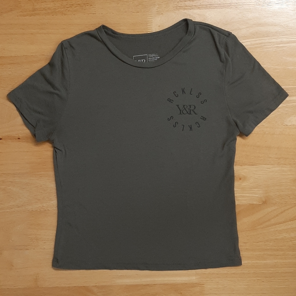 SOLD -Y&R Reckless short sleeve crop top